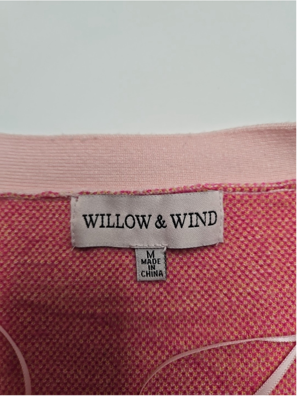 Willow & Wind M Cropped Floral Cardigan Knit Pink Yellow Button Y2K - Picture 4 of 8